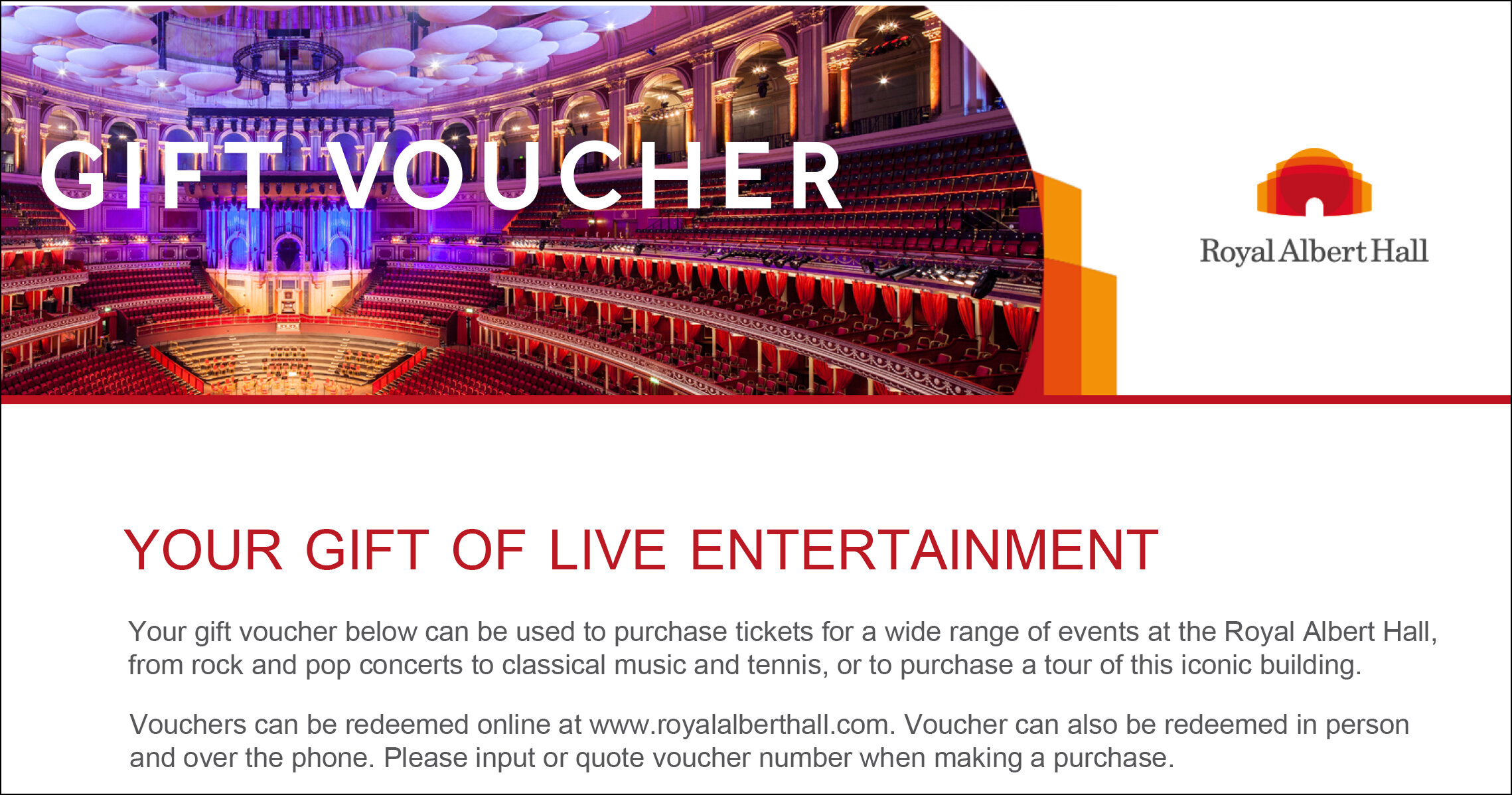 Gift Vouchers — Royal Albert Hall